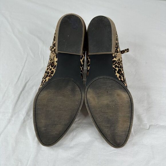 Caslon Nora Chelsea Womens Sz 8M Fur Calf‎ Hair Leather Leopard Zip Ankle Boots - Picture 7 of 8